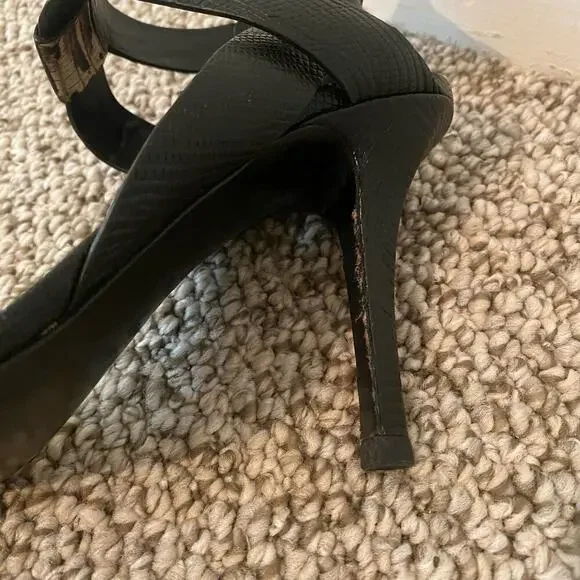 🛑SOLD🛑 Alexander Wang Sonja Heels Size 39 8.5 Black Point Toe Reptile Designer - Picture 8 of 12